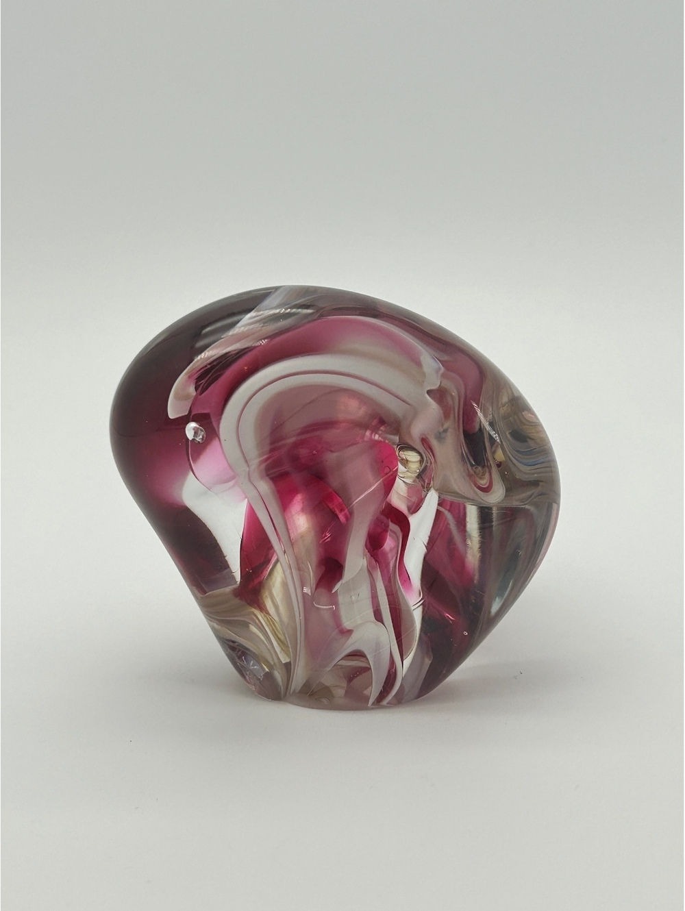 William Neudek 1987 Modernist “pinched” Glass Paperweight